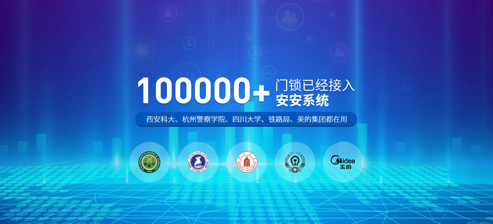 目前安安智能已經(jīng)接入門(mén)鎖100000+ 西安科大、杭州警察學(xué)院、四川大學(xué)、鐵路局、美的集團(tuán)都在用-安安物聯(lián)網(wǎng)門(mén)鎖，智慧公寓系統(tǒng)